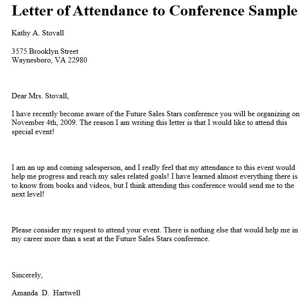 Detail Attendance Letter Template Nomer 22
