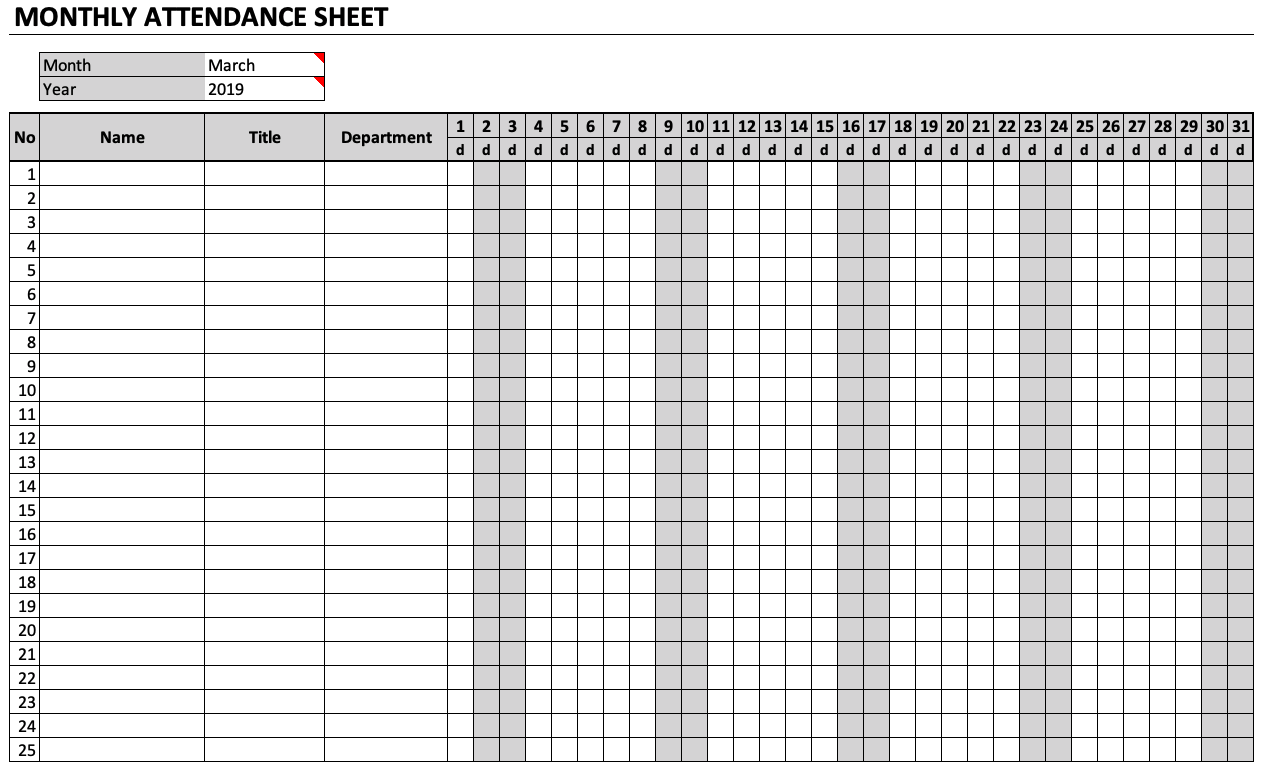 Detail Attendance Sheet Template Excel Nomer 16