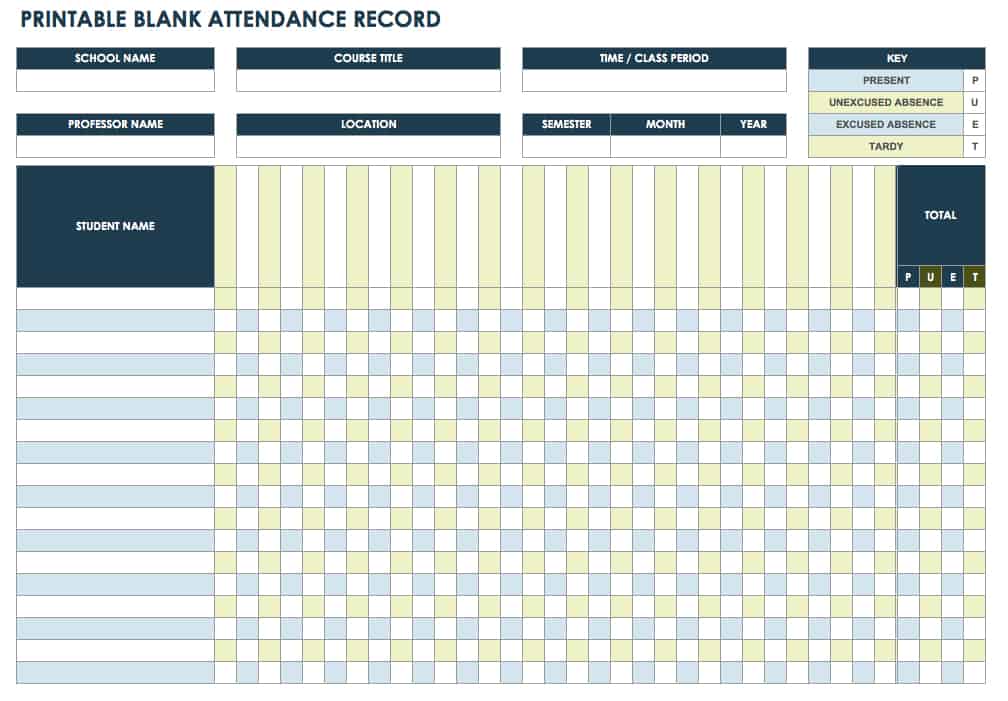 Detail Attendance Sheet Template Excel Nomer 21