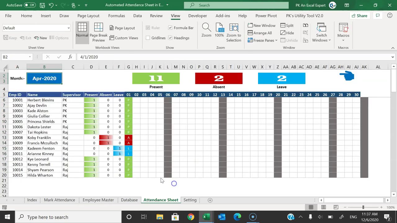 Detail Attendance Sheet Template Excel Nomer 4