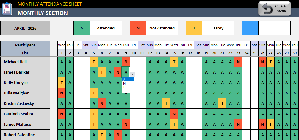 Detail Attendance Sheet Template Excel Nomer 34