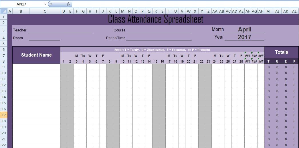 Detail Attendance Sheet Template Excel Nomer 39