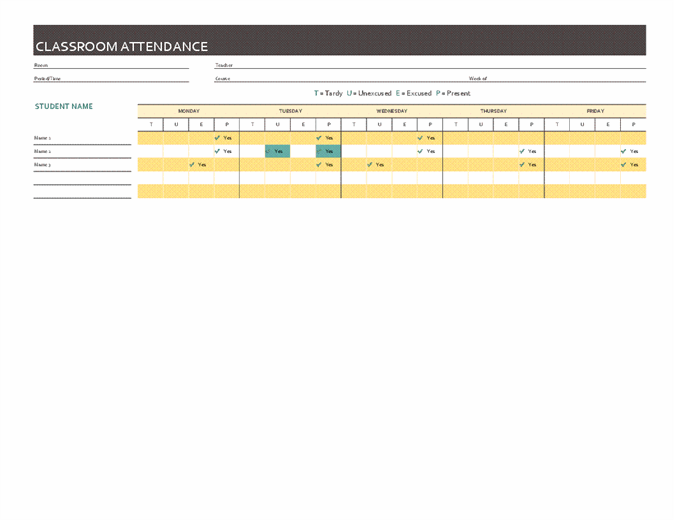 Detail Attendance Sheet Template Excel Nomer 49