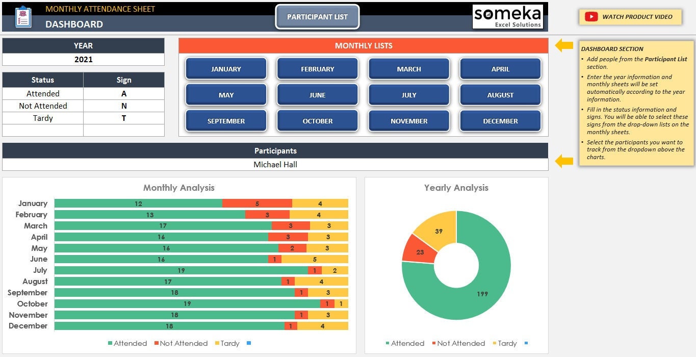 Detail Attendance Sheet Template Excel Nomer 50