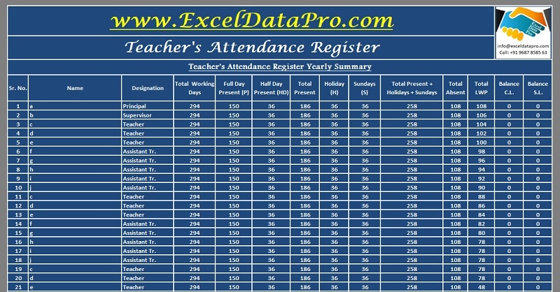 Detail Attendance Sheet Template Excel Nomer 55