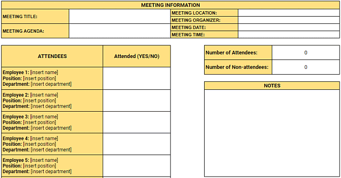 Detail Attendance Sheet Template Excel Nomer 56