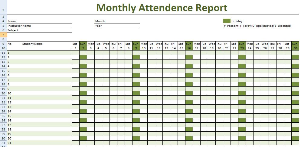 Detail Attendance Sheet Template Excel Nomer 8