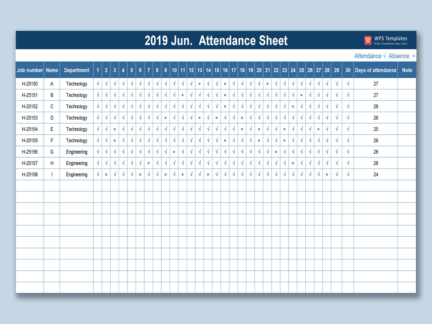 Detail Attendance Sheet Template Excel Nomer 9