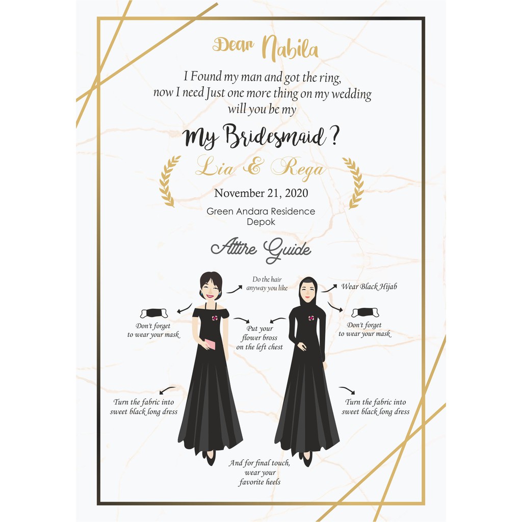 Detail Attire Guide Bridesmaid Template Nomer 20