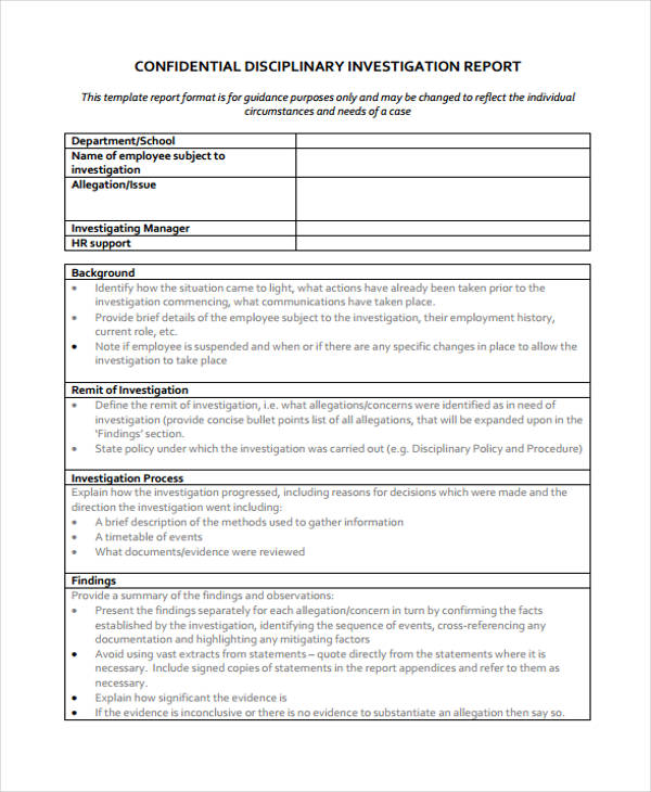 Detail Audit Investigation Template Nomer 5