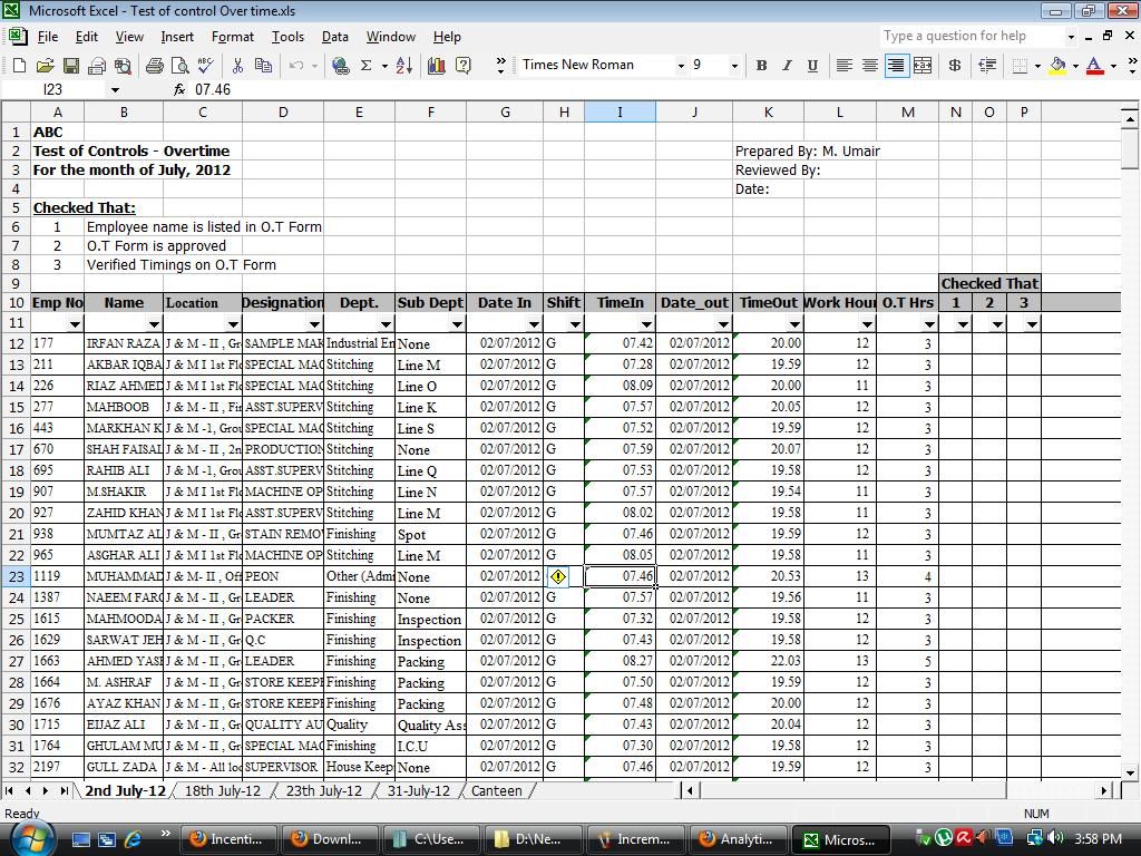 Detail Audit Working Paper Template Nomer 2