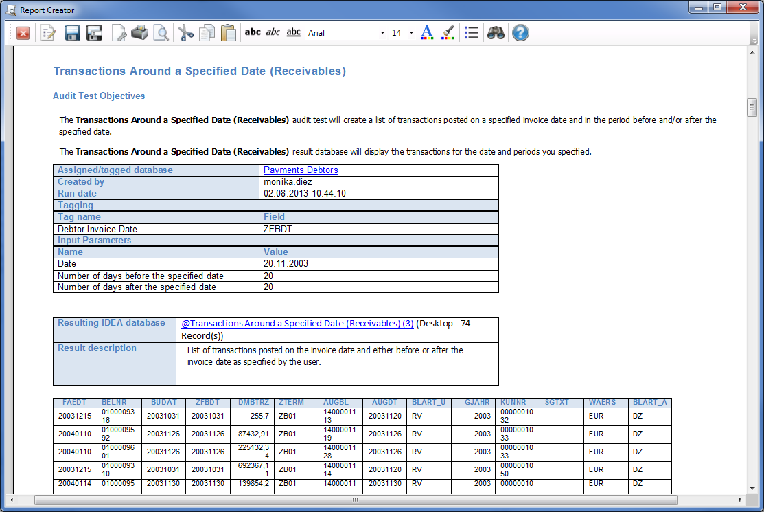 Detail Audit Working Paper Template Nomer 25