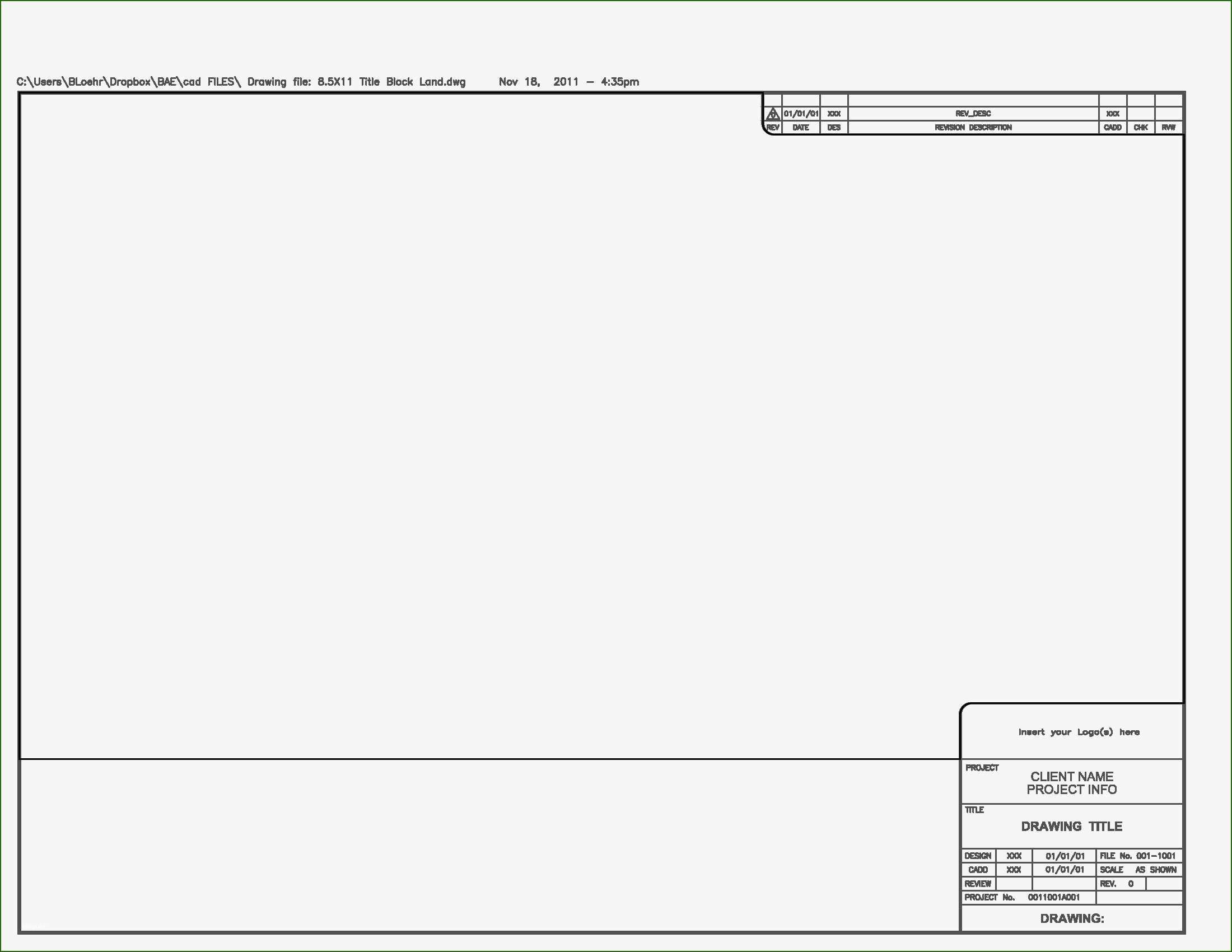 Detail Autocad Title Block Template Nomer 15