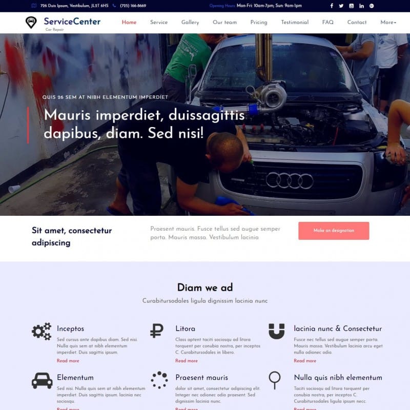 Detail Automotive Web Template Nomer 27