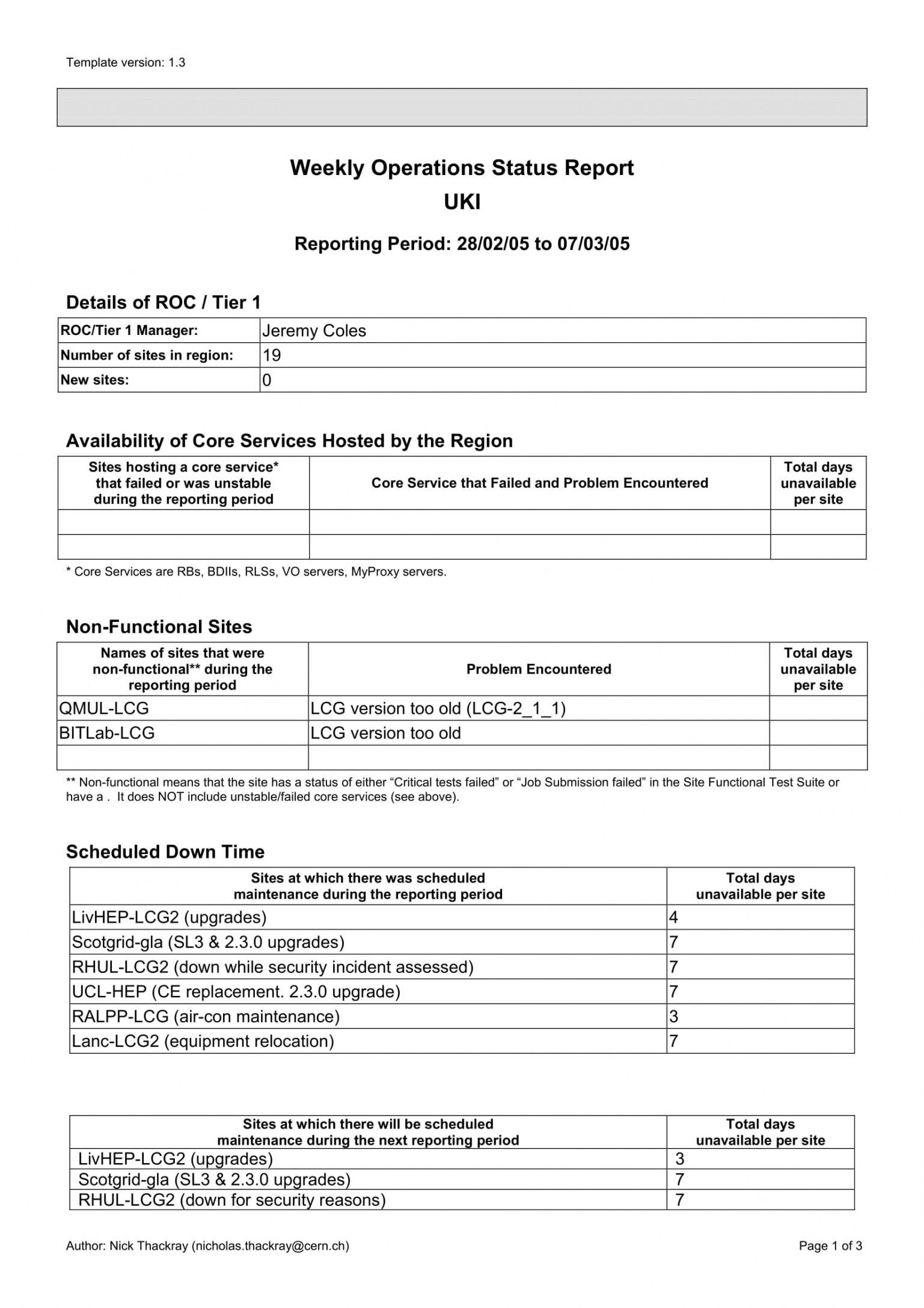 Detail Availability Report Template Nomer 24