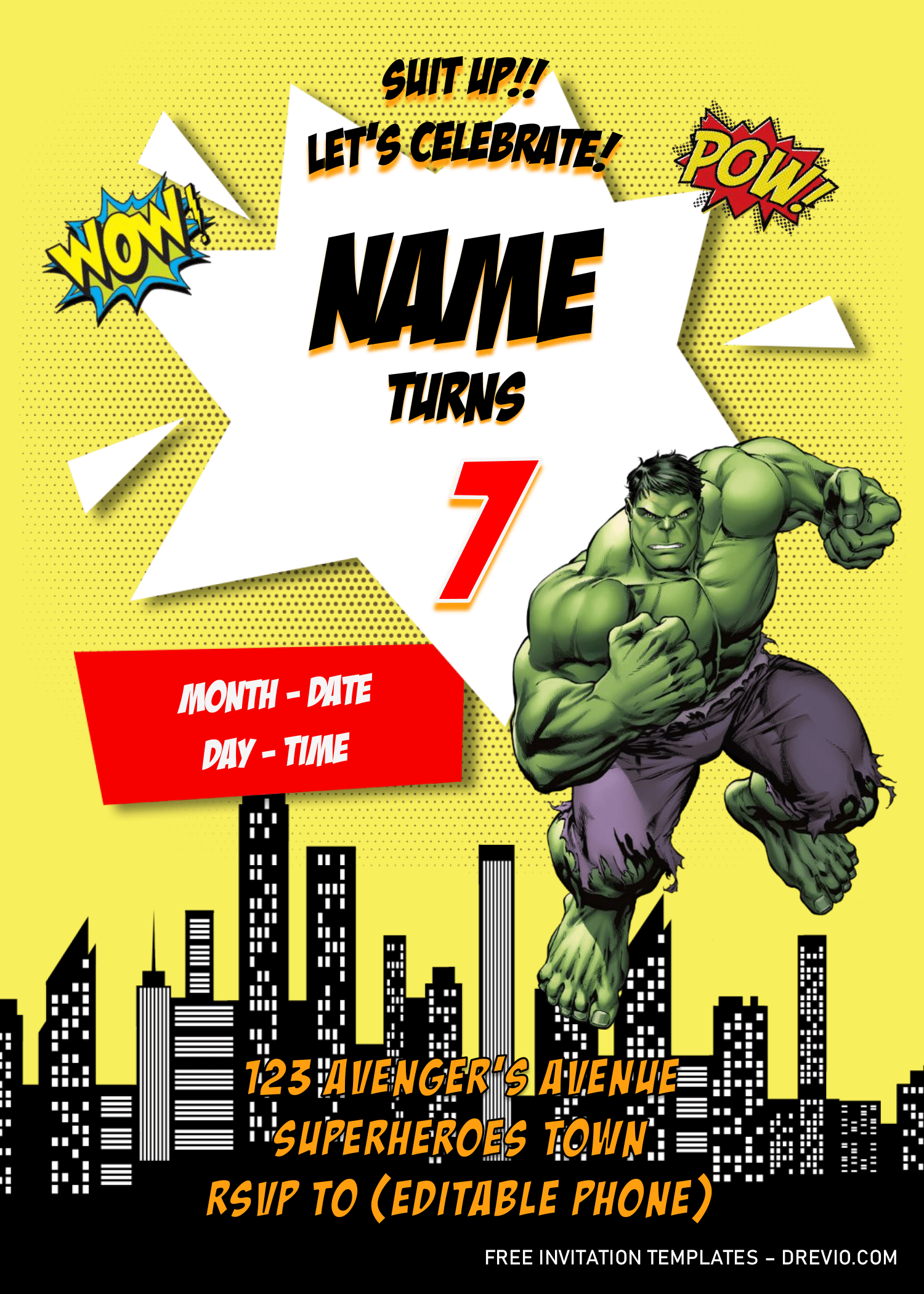 Detail Avengers Card Template Nomer 35