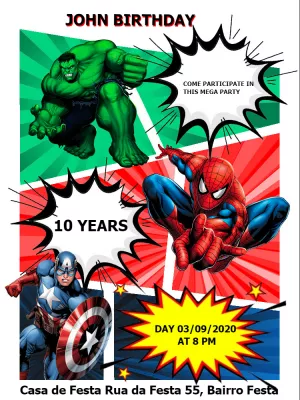 Detail Avengers Invitation Template Nomer 29