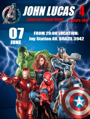 Detail Avengers Invitation Template Nomer 42