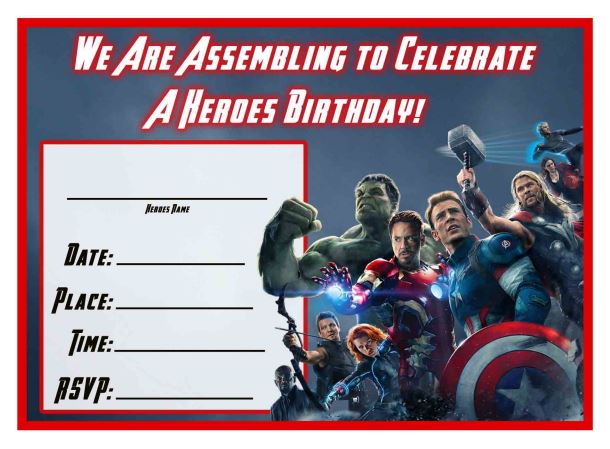 Detail Avengers Invitation Template Nomer 6