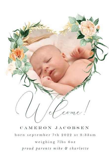 Detail Baby Boy Announcement Card Template Nomer 23