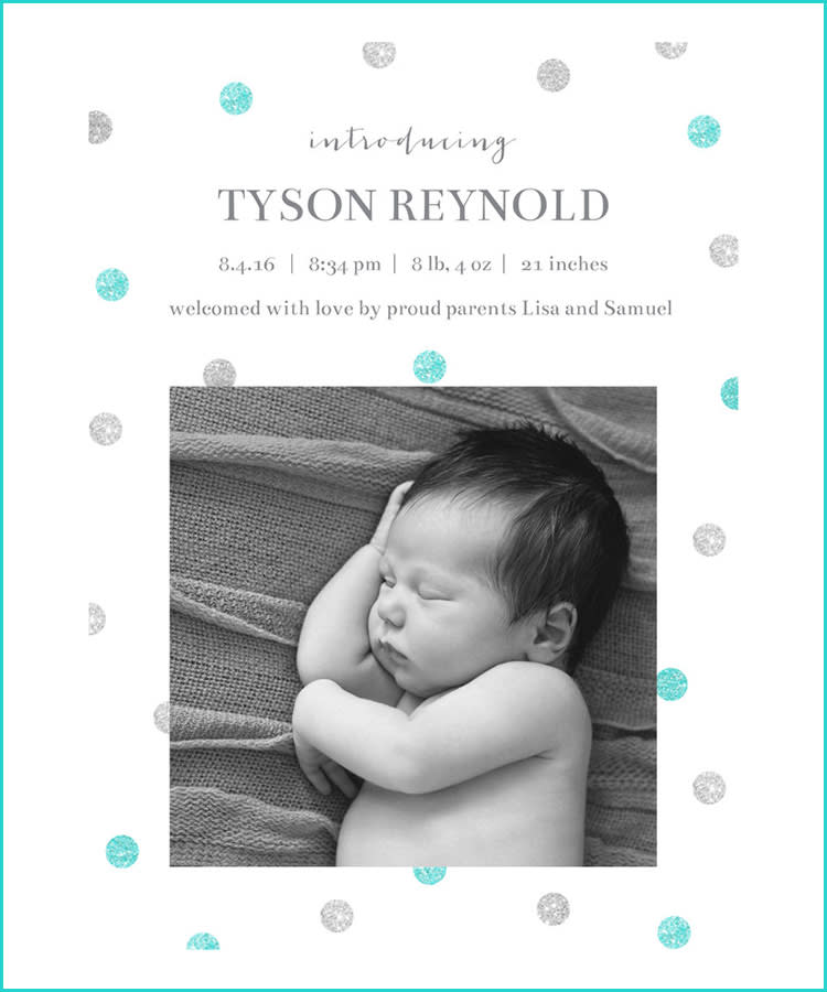 Detail Baby Boy Announcement Card Template Nomer 27