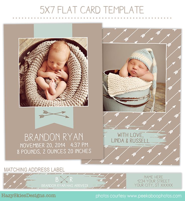 Detail Baby Boy Announcement Card Template Nomer 37