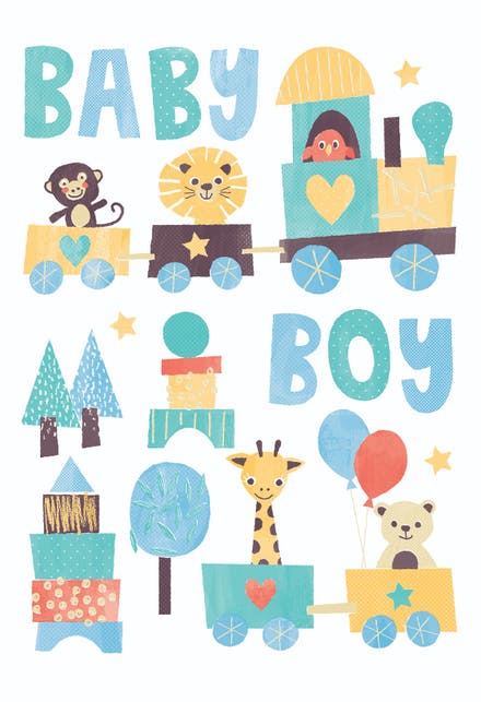 Detail Baby Boy Greeting Card Template Nomer 19