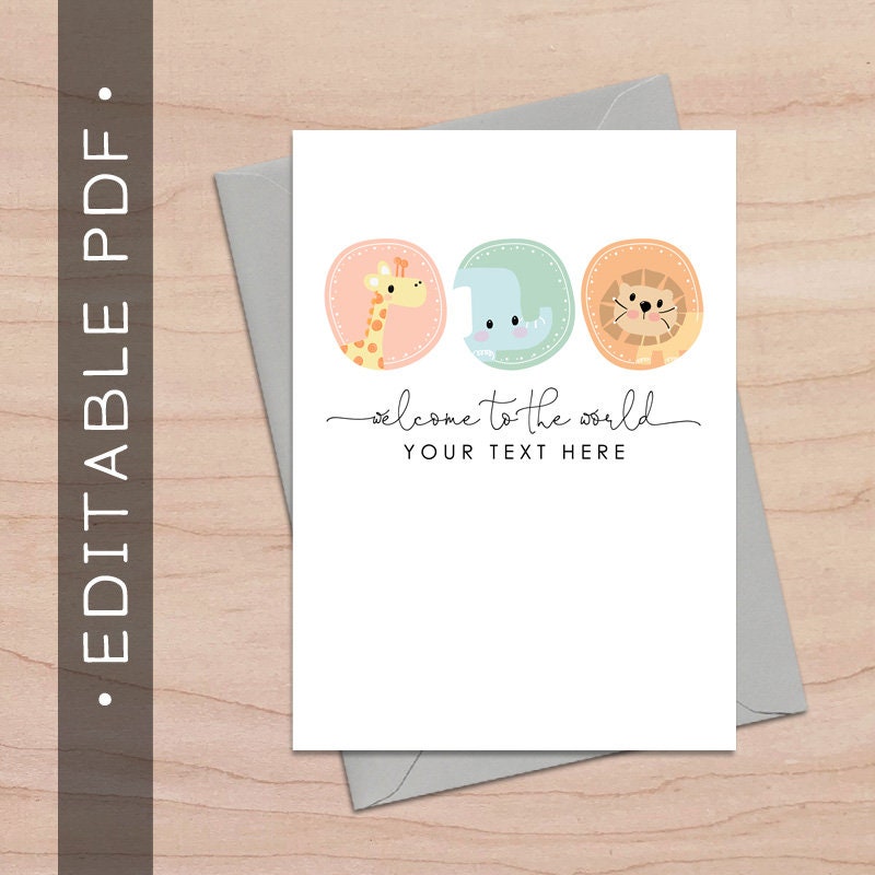 Detail Baby Card Template Free Download Nomer 48