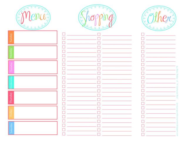 Detail Baby Meal Planner Template Nomer 13