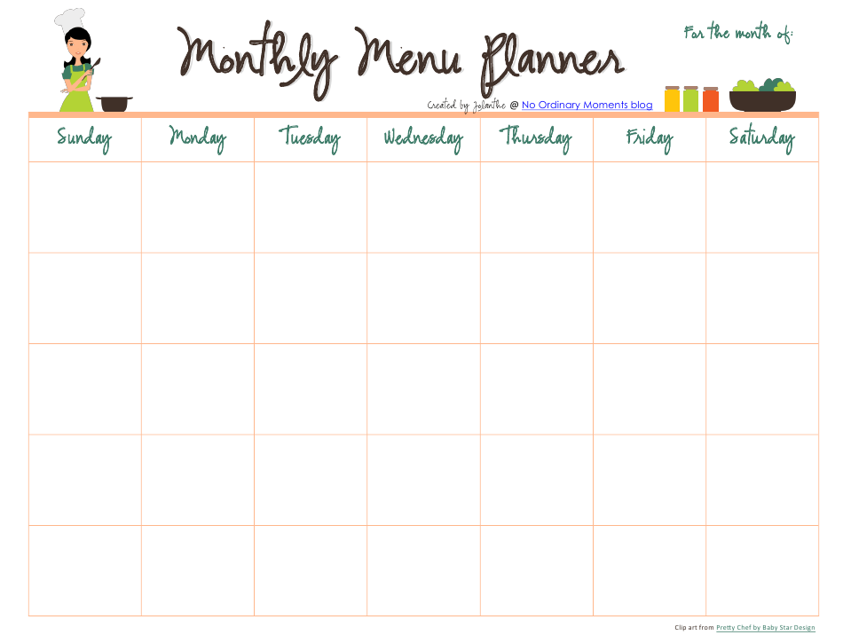 Detail Baby Meal Planner Template Nomer 16