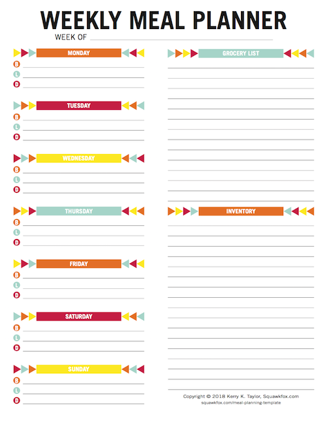 Detail Baby Meal Planner Template Nomer 17