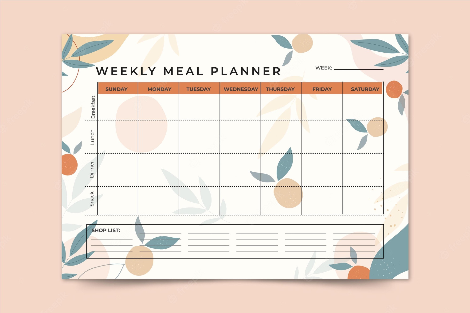 Detail Baby Meal Planner Template Nomer 22