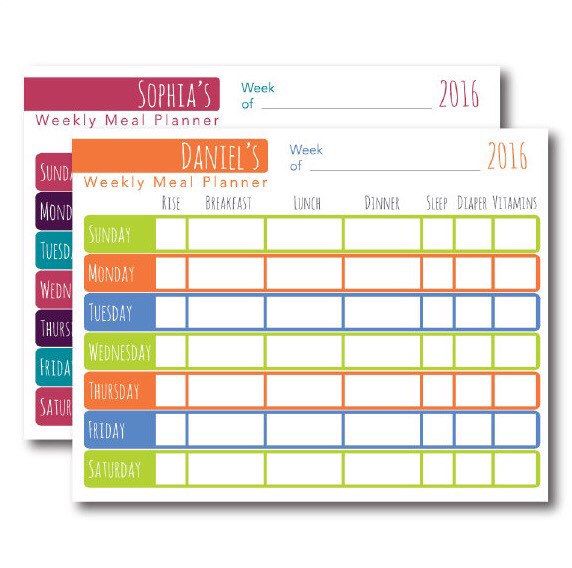 Detail Baby Meal Planner Template Nomer 42