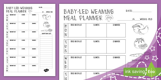 Detail Baby Meal Planner Template Nomer 43