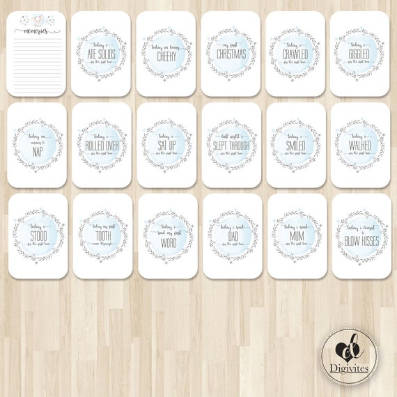 Detail Baby Milestone Card Template Free Nomer 50