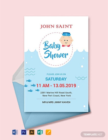 Detail Baby Shower Card Template Free Nomer 14