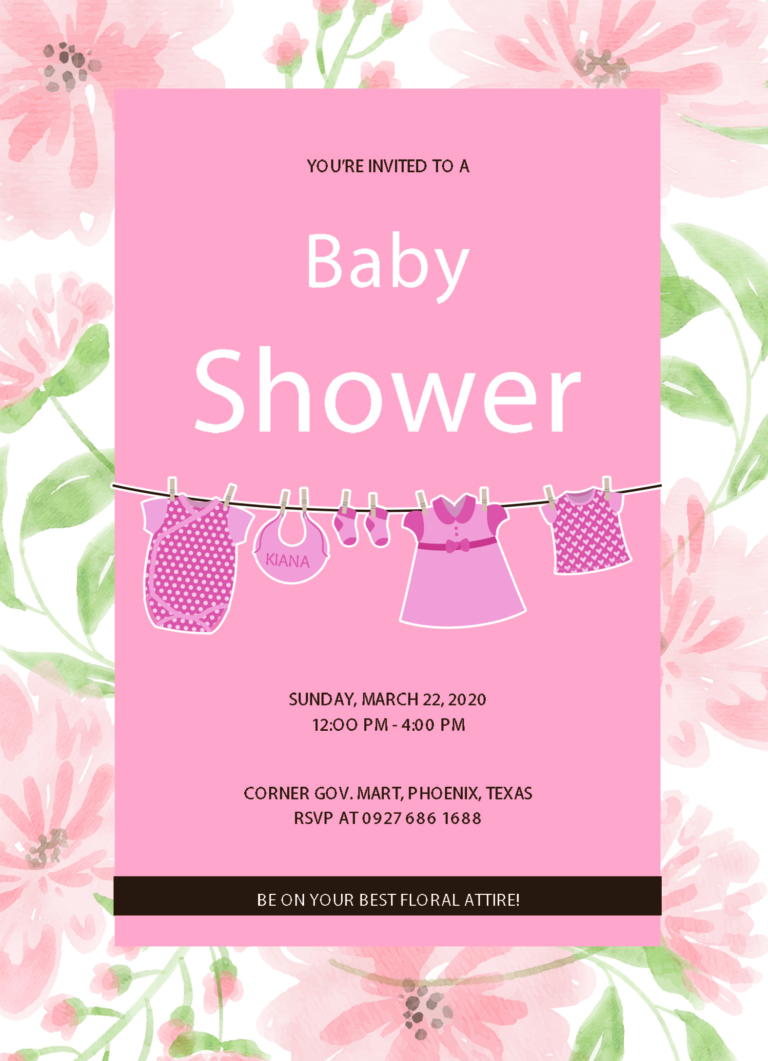 Detail Baby Shower Card Template Free Nomer 17