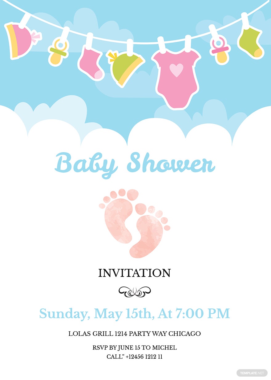 Detail Baby Shower Card Template Free Nomer 5