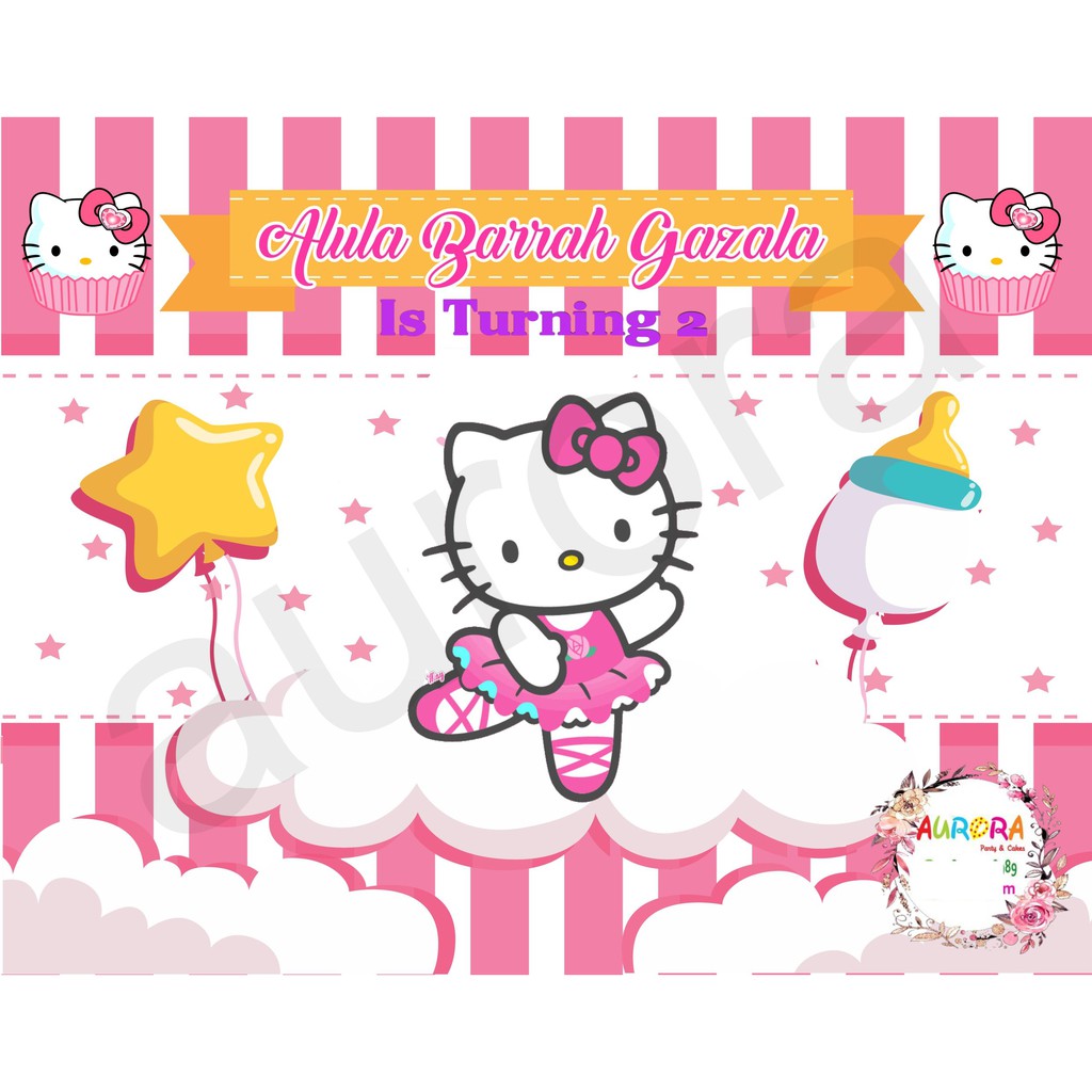 Background Ulang Tahun Hello Kitty - KibrisPDR