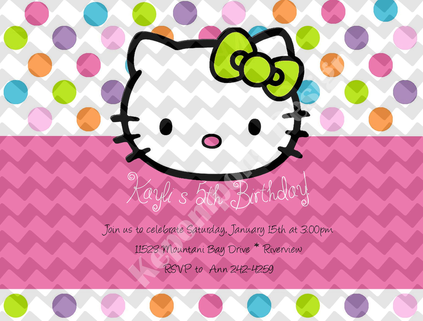 Background Undangan Ulang Tahun Hello Kitty - KibrisPDR