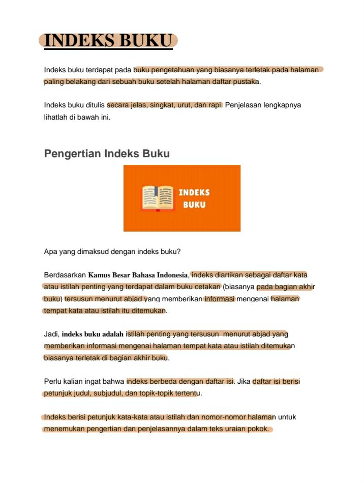 Detail Bagian Indeks Buku Terletak Di Nomer 34